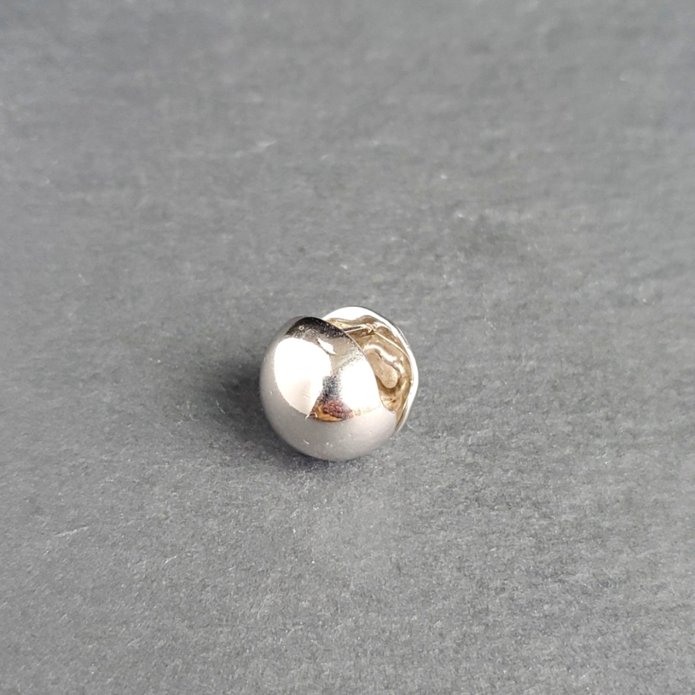 925 Italy Silver Ball Sphere Huggie Single earring
